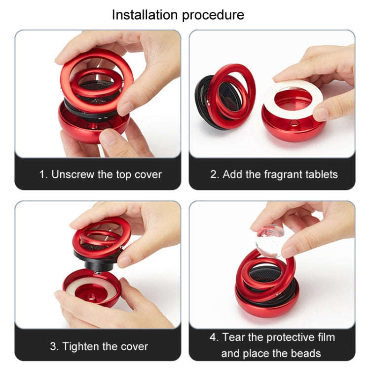 Interstellar Vast Solar Rotating Car Aromatherapy Ornaments, Color: Red