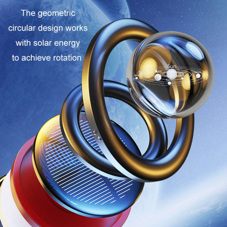 Interstellar Vast Solar Rotating Car Aromatherapy Ornaments, Color: Silver