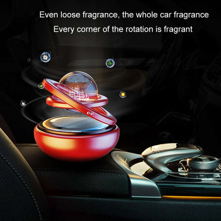 Interstellar Vast Solar Rotating Car Aromatherapy Ornaments, Color: Silver