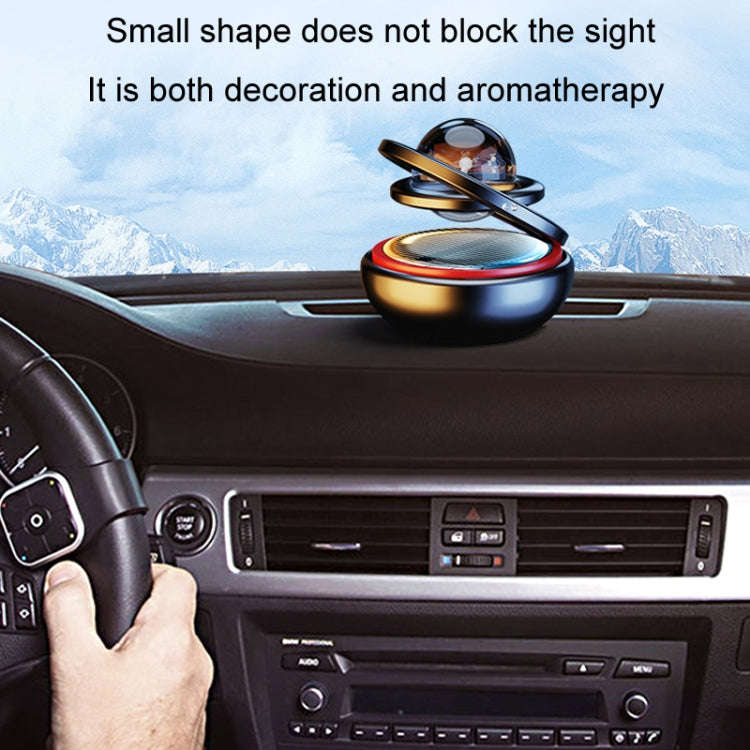 Interstellar Vast Solar Rotating Car Aromatherapy Ornaments, Color: Silver