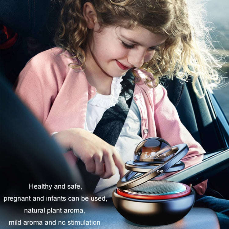 Interstellar Vast Solar Rotating Car Aromatherapy Ornaments, Color: Silver