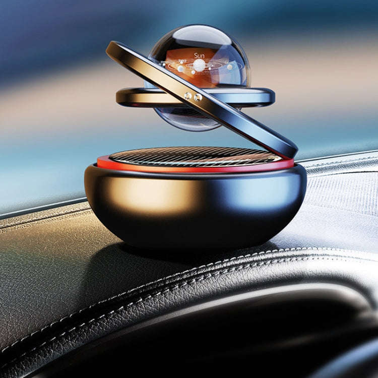 Interstellar Vast Solar Rotating Car Aromatherapy Ornaments, Color: Silver