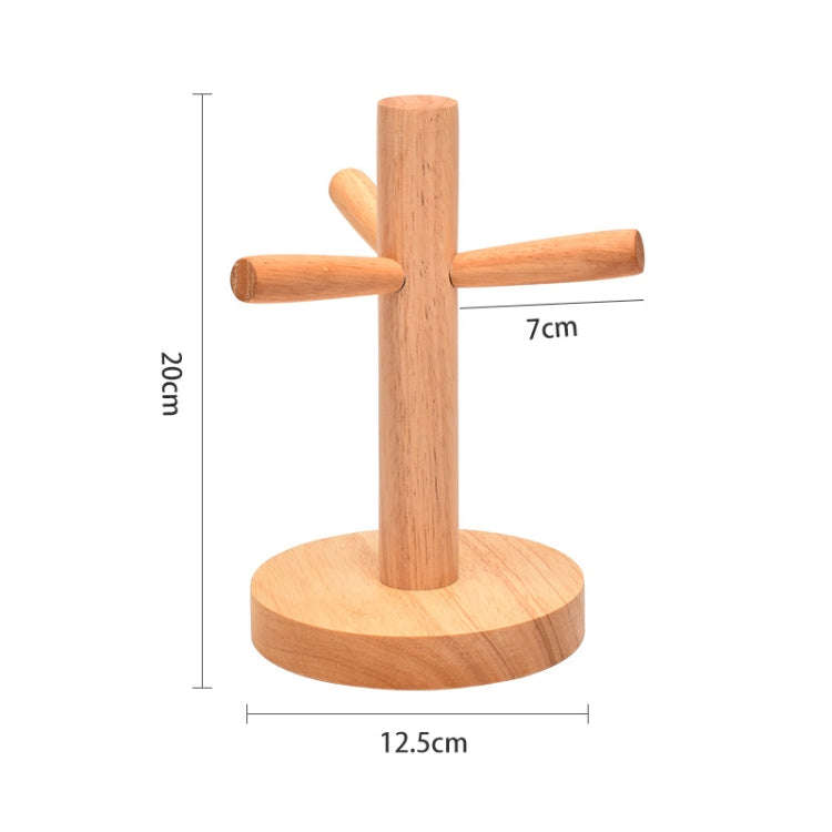 Small Rubber Wood Drawing Cup Frame Home Coffee Tea Cup Frame Drain Storage Shelf