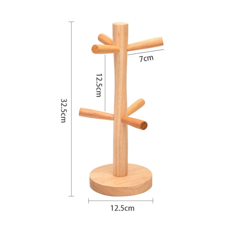 Large Rubber Wood Drawing Cup Frame Home Coffee Tea Cup Frame Drain Storage Shelf