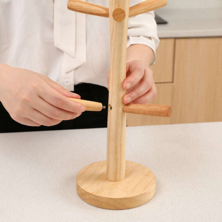 Small Rubber Wood Drawing Cup Frame Home Coffee Tea Cup Frame Drain Storage Shelf