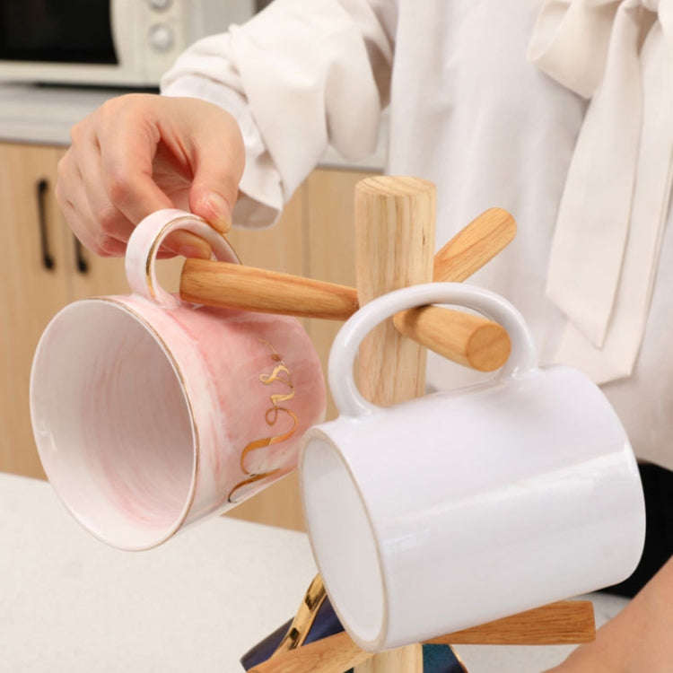 Small Rubber Wood Drawing Cup Frame Home Coffee Tea Cup Frame Drain Storage Shelf