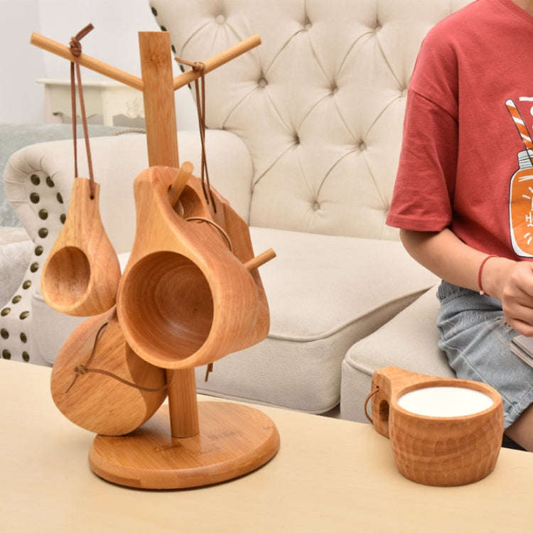 Large Rubber Wood Drawing Cup Frame Home Coffee Tea Cup Frame Drain Storage Shelf