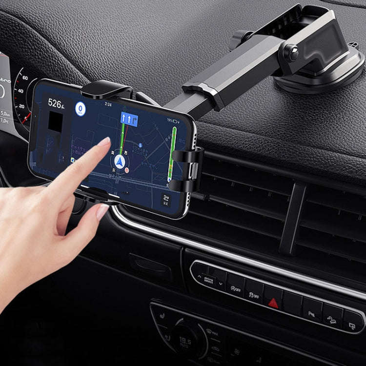 Carbon Fiber Automotive Phone Holder Car Navigation Bracket Telescopic Model, Specification: 2 In...