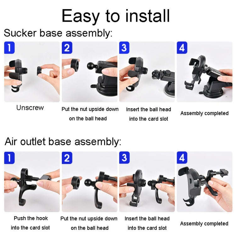 Carbon Fiber Automotive Phone Holder Car Navigation Bracket Telescopic Model, Specification: Suct...