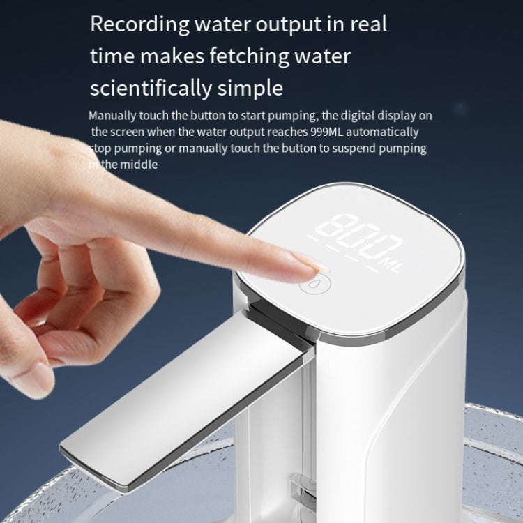 Digital Display Foldable Water Bottle Pump Electric Water Dispenser(White)