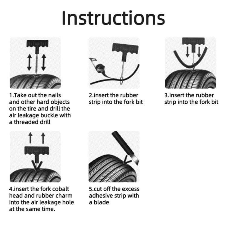 10pcs Automotive Vacuum Tire Repair Tool Car Tire Patching Instrument Set