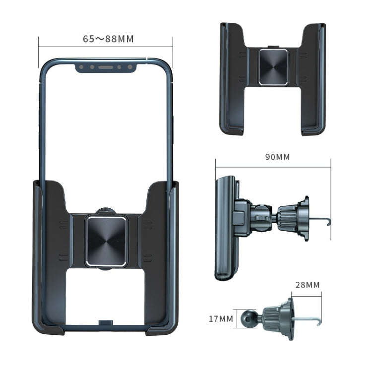 Car Air Outlet Rotatable Snap-on Base Mobile Phone Navigation Bracket(Silver)