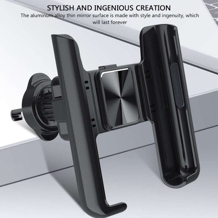 Car Air Outlet Rotatable Snap-on Base Mobile Phone Navigation Bracket(Silver)
