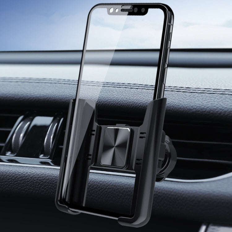 Car Air Outlet Rotatable Snap-on Base Mobile Phone Navigation Bracket(Silver)