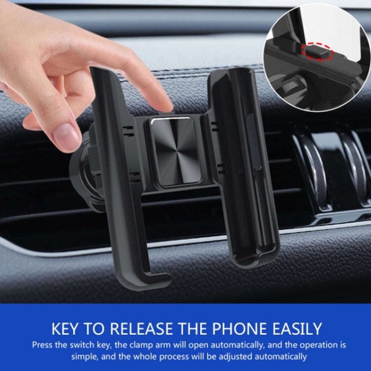 Car Air Outlet Rotatable Snap-on Base Mobile Phone Navigation Bracket(Silver)