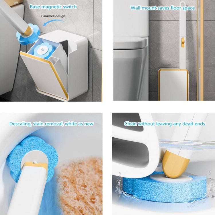 With 6pcs Marine Incense Brush Head Disposable Toilet Brush Set Wall-mounted Throwable Bathroom C...