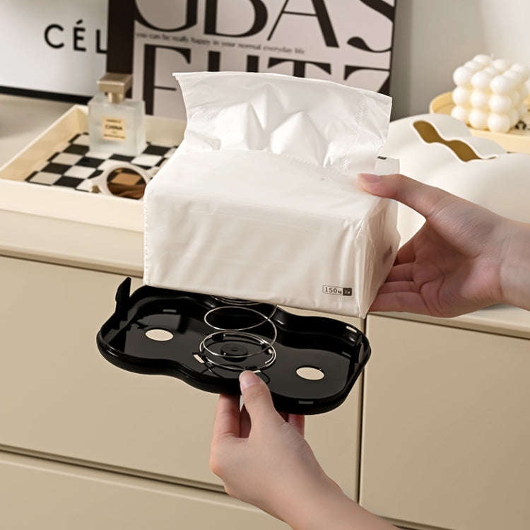 Cloud Tissue Box Tabletop Cream Style Wall Hanging Plastic Napkins Holder(White)