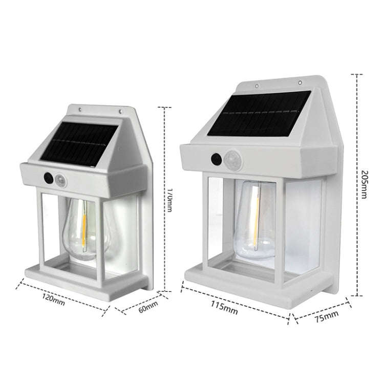 Solar Outdoor Tungsten Wall Light 3 Modes Body Sensing Waterproof Garden Villa Night Light, Spec:...