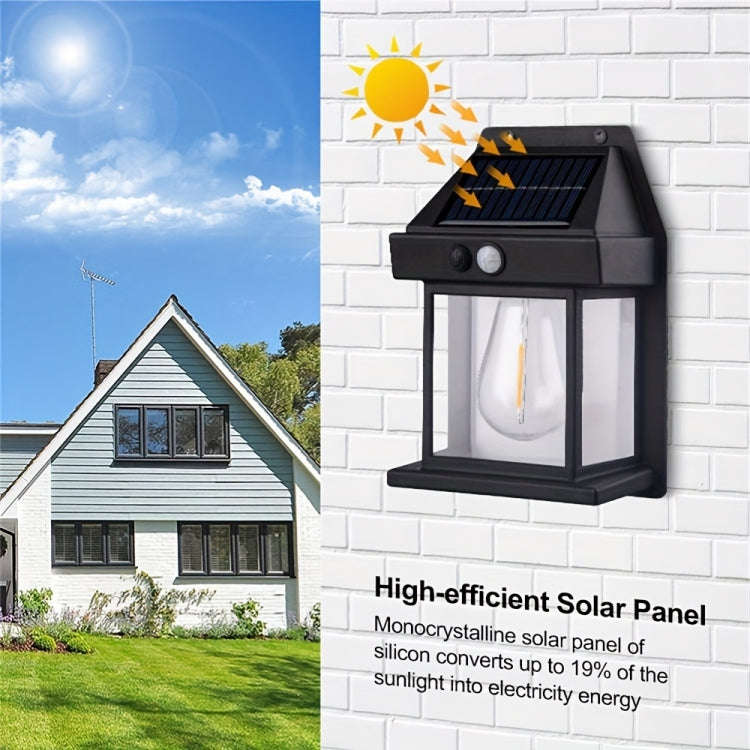 Solar Outdoor Tungsten Wall Light 3 Modes Body Sensing Waterproof Garden Villa Night Light, Spec:...
