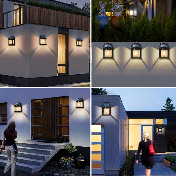 Solar Outdoor Tungsten Wall Light 3 Modes Body Sensing Waterproof Garden Villa Night Light, Spec:...