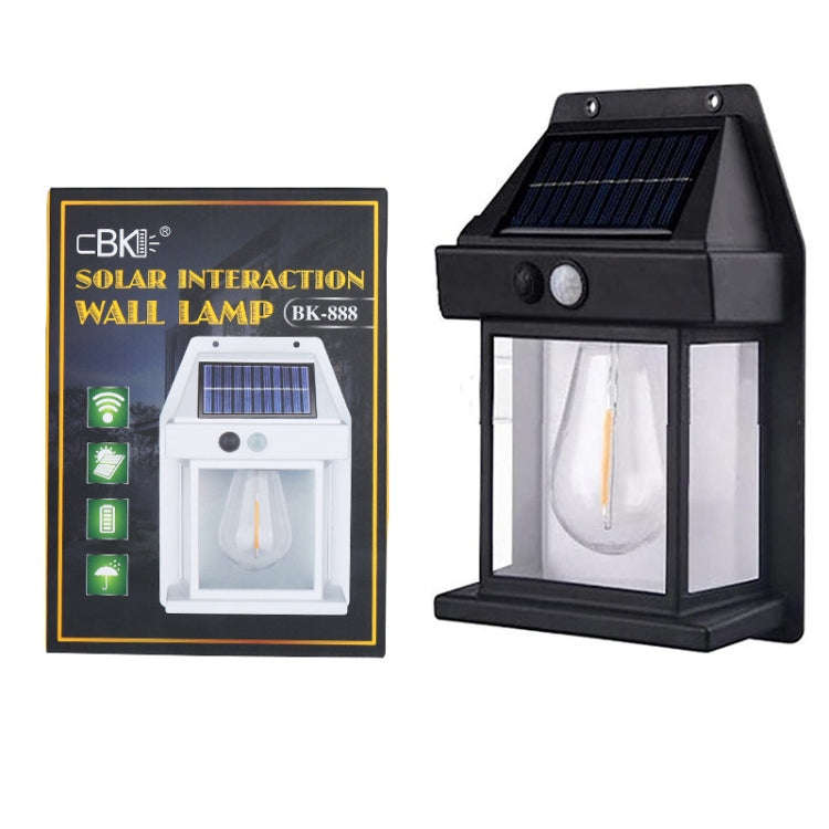 Solar Outdoor Tungsten Wall Light 3 Modes Body Sensing Waterproof Garden Villa Night Light, Spec:...