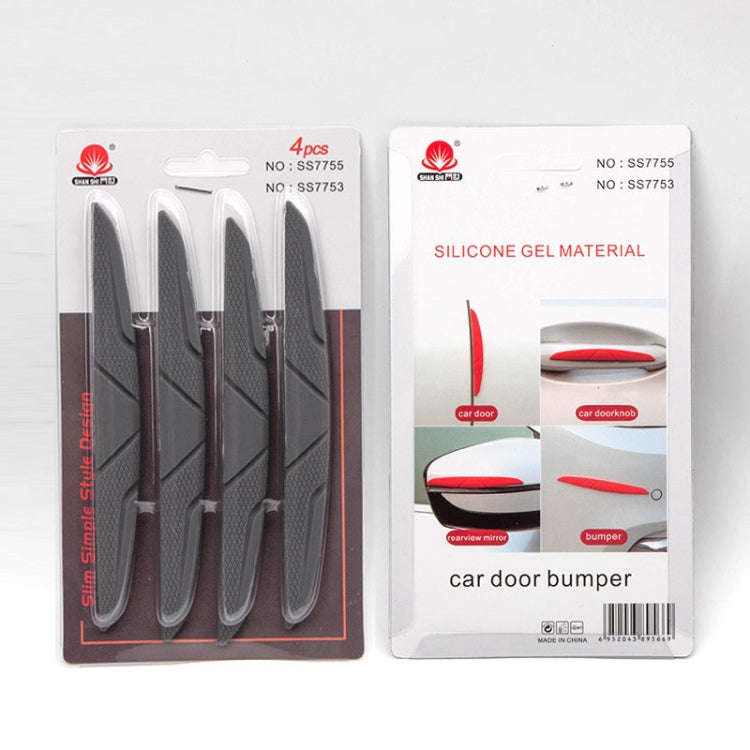 SAHNSHI 4pcs /Pack 7755 Car Door Anti-Collision Silicone Strip Bumper Mirror Thickening Decorativ...