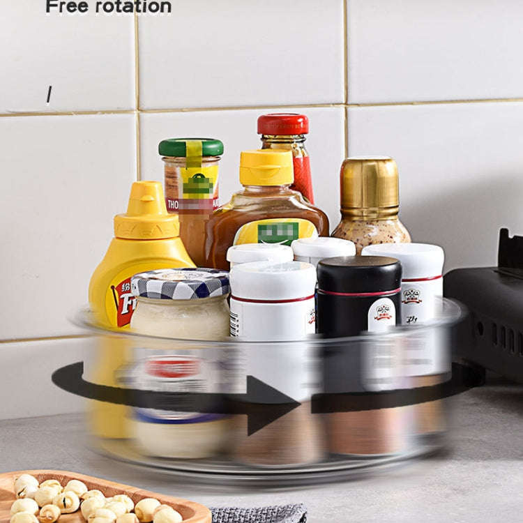 Transparent Kitchen Spice Storage Rack 360 Rotation Storage Tray, Size: Small 24cm