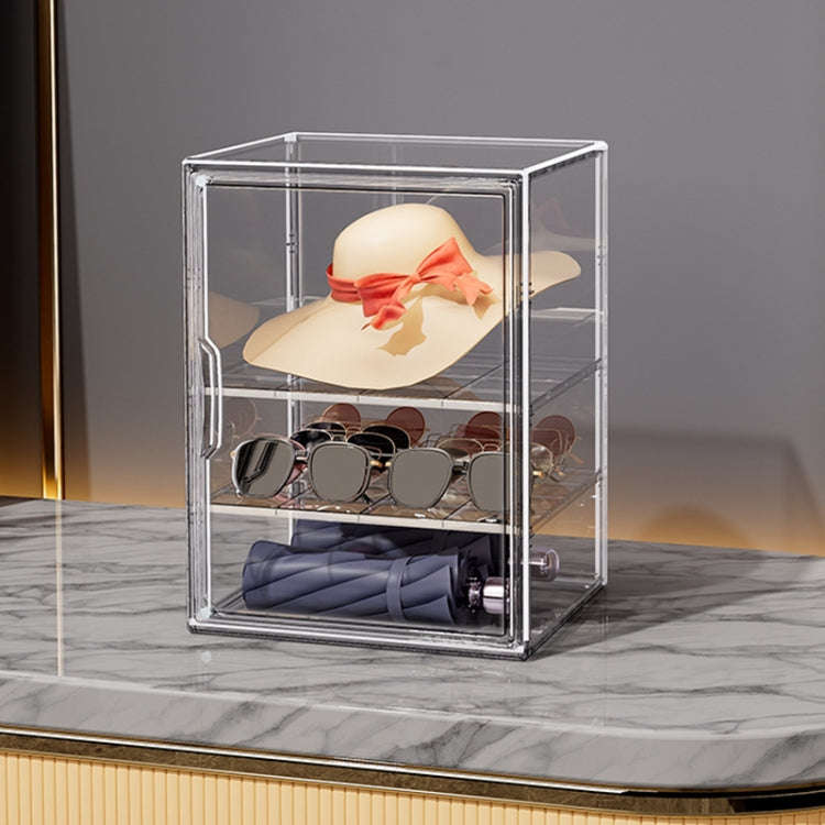 Stackable Transparent Storage Box Magnetic Suction Bookcase Handbag Display Rack, Style: Double P...