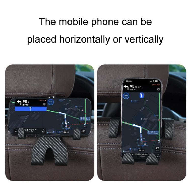 Car Storage Hook Rear Seat Invisible Multi-function Mobile Phone Holder(Black)