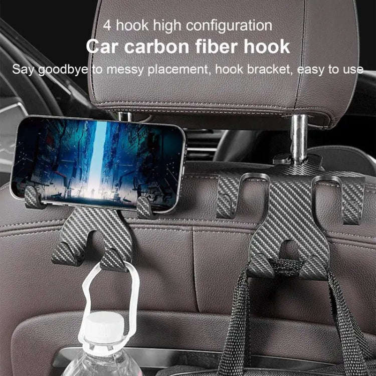 Car Storage Hook Rear Seat Invisible Multi-function Mobile Phone Holder(Black)