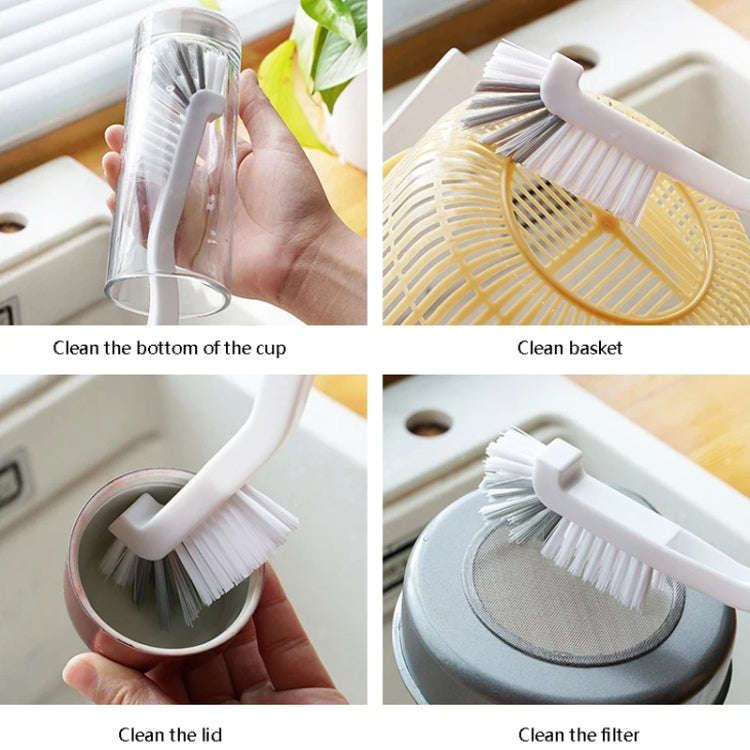 3pcs Cup Brush Cleaning Crayfish Brush Long Handle Hard Hair Multi-Function Cleaning Brush(Gray W...