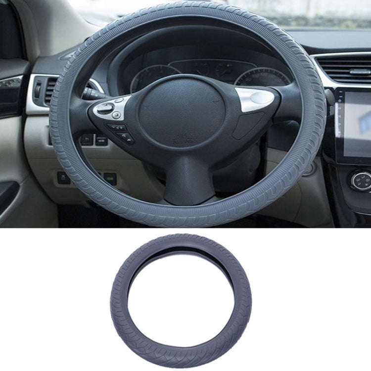 For 36cm-40cm Diameter Steering Wheel Car Silicone Protective Cover Wear Resistant Non-Slip Tire ...