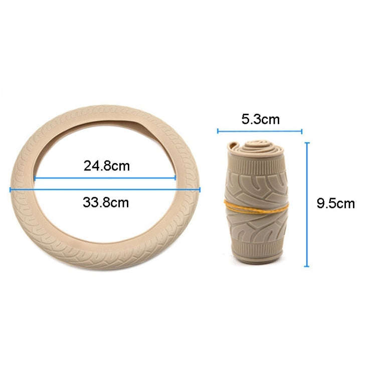 For 36cm-40cm Diameter Steering Wheel Car Silicone Protective Cover Wear Resistant Non-Slip Tire ...