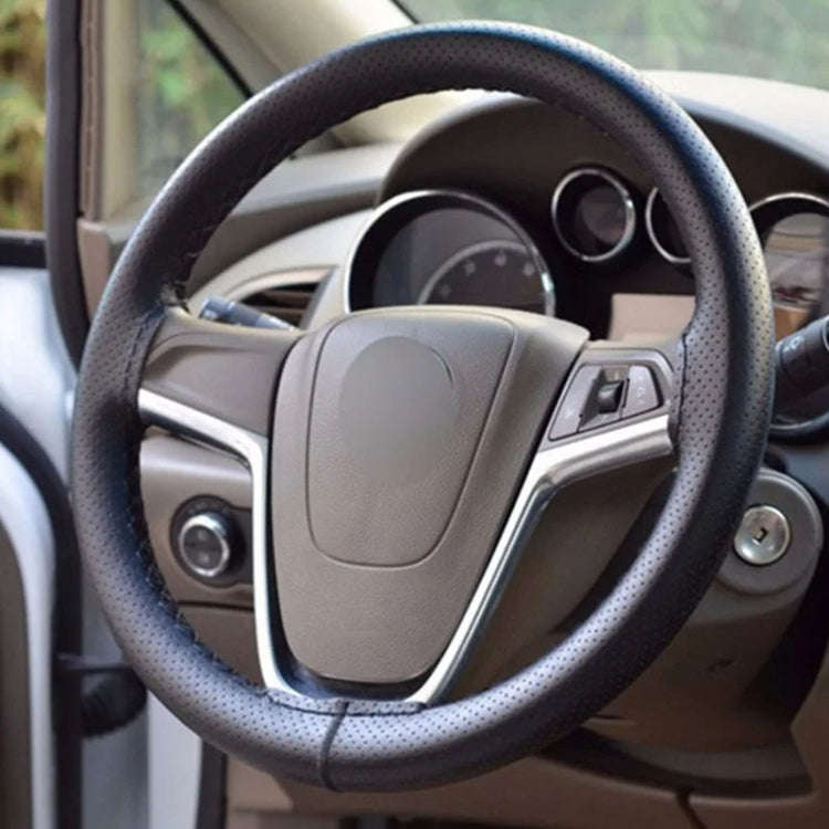 Hand-Sewn Microfiber Non-Slip Steering Wheel Cover Universal Turning Grip Sleeve, Size: 38cm(Orange)