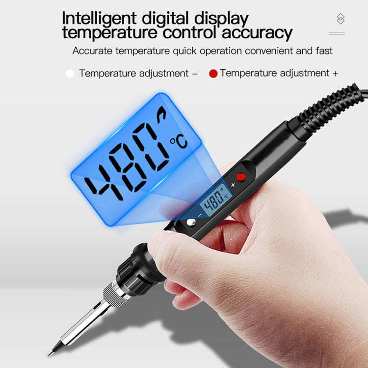 10pcs/ Set 80W Internal Heating Welding Digital Display Soldering Iron Temperature Adjustment Set...