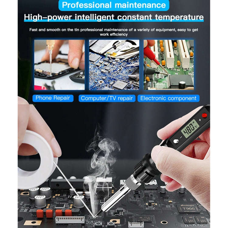 10pcs/ Set 80W Internal Heating Welding Digital Display Soldering Iron Temperature Adjustment Set...