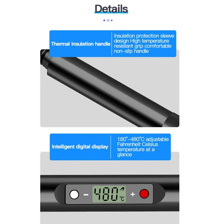 10pcs/ Set  80W Internal Heating Welding Digital Display Soldering Iron Temperature Adjustment Se...