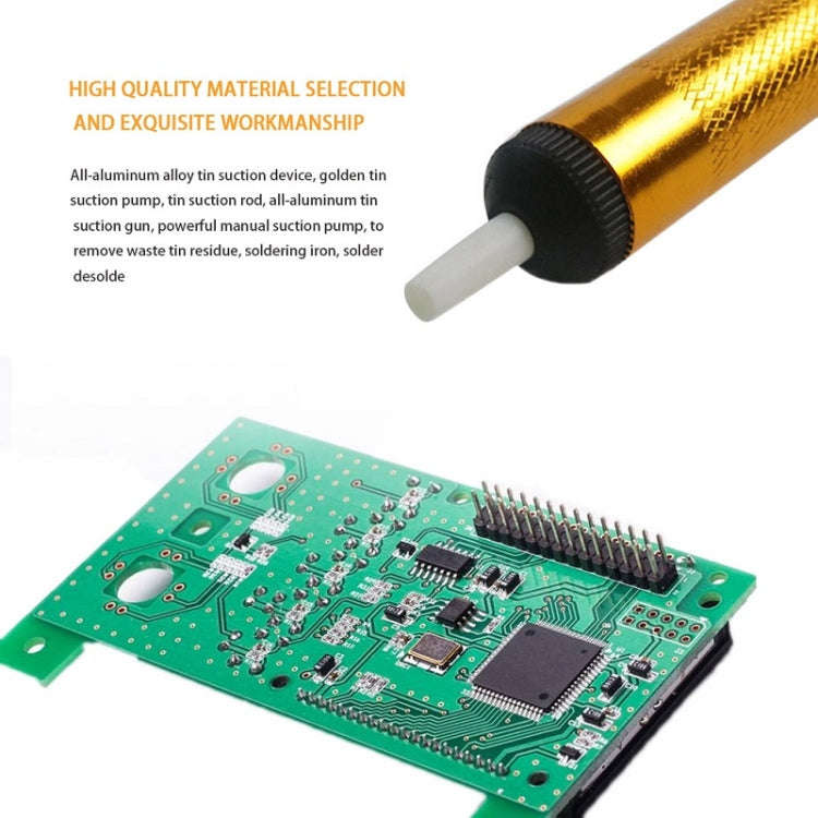 All-aluminum Alloy Solder Extractor Manual Soldering Iron Soldering Tool(Blister Gold)