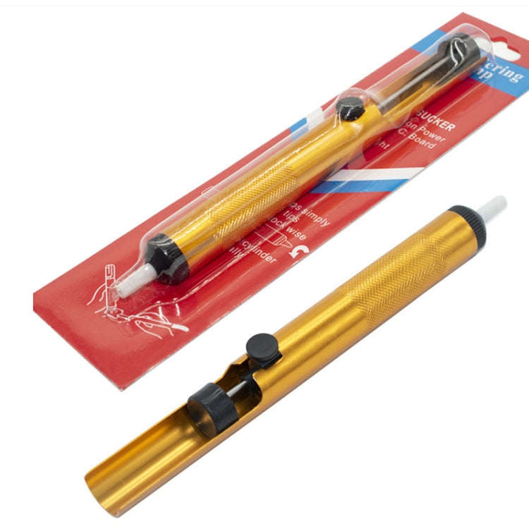 All-aluminum Alloy Solder Extractor Manual Soldering Iron Soldering Tool(Blister Gold)