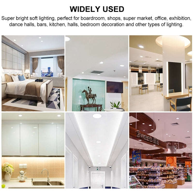 LED Round Ultra-thin Downlight Adjustable Recessed Panel Light, Power Source: 6W(Warm Light)