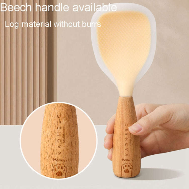 Kacheeg Household Food Grade Standing Non-Stick Rice Ladle Rice Cooker Spoon(Yellow)