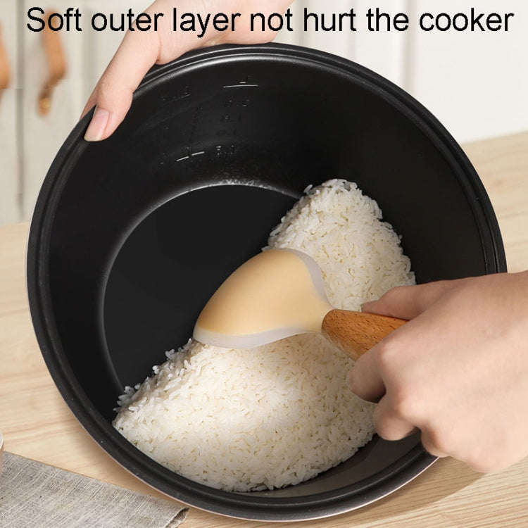 Kacheeg Household Food Grade Standing Non-Stick Rice Ladle Rice Cooker Spoon(White)