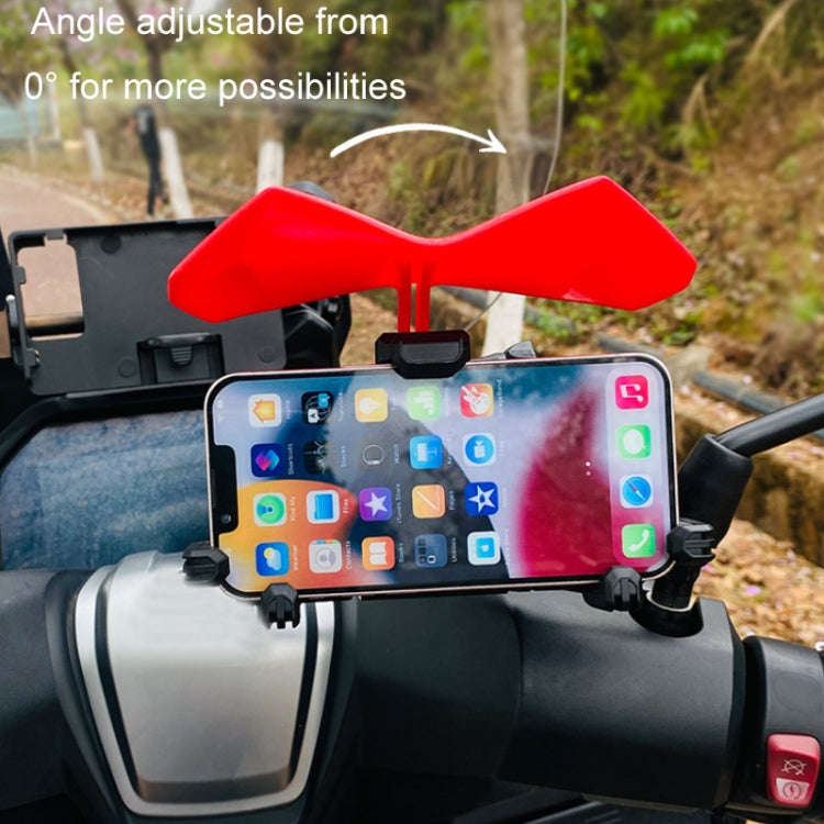 Motorcycle Mobile Phone Holder Sun & Rain Protection Expanded Deflector Wing, Color: Blue