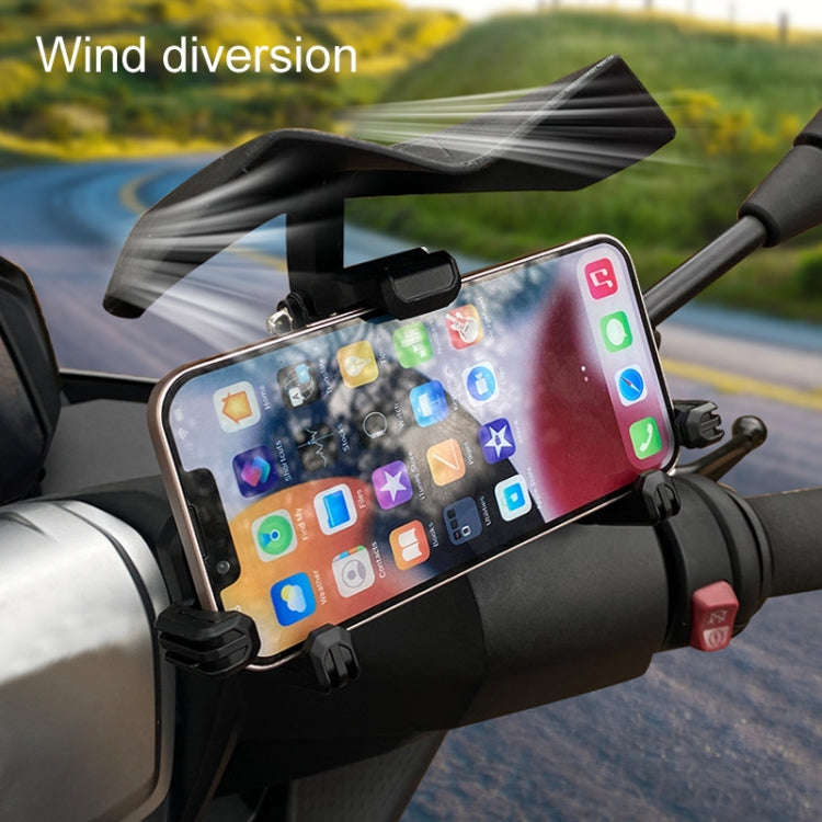Motorcycle Mobile Phone Holder Sun & Rain Protection Expanded Deflector Wing, Color: Blue