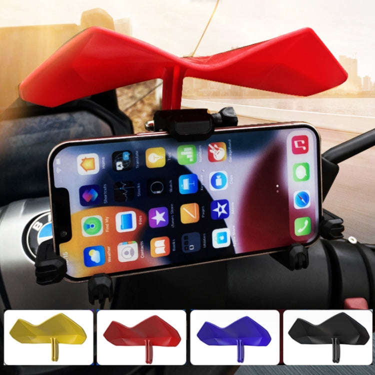 Motorcycle Mobile Phone Holder Sun & Rain Protection Expanded Deflector Wing, Color: Blue