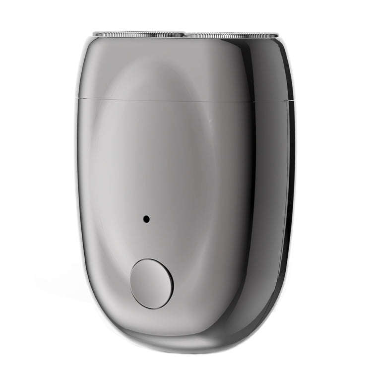 Double-head Mini Magnetic Shaver Portable Men Electric Shaver(Silver Black)