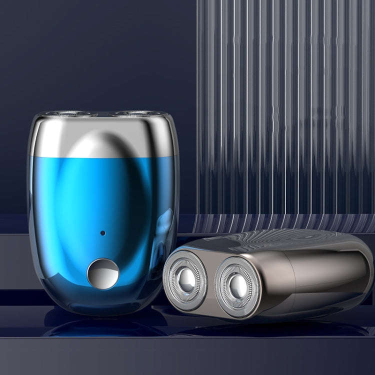 Double-head Mini Magnetic Shaver Portable Men Electric Shaver(Silver Black)