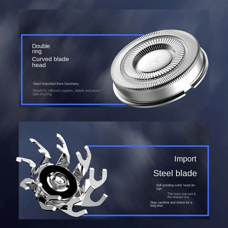 Double-head Mini Magnetic Shaver Portable Men Electric Shaver(Silver Black)