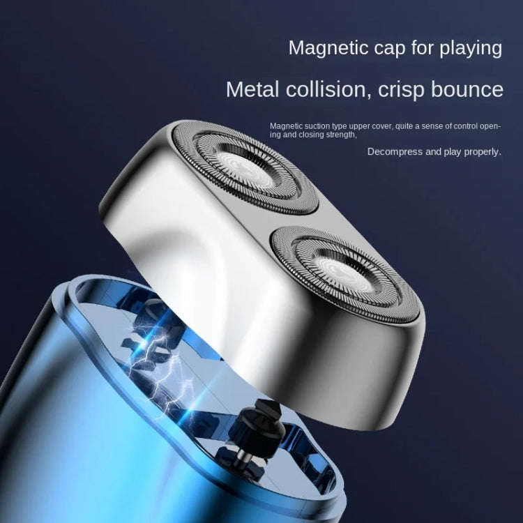 Double-head Mini Magnetic Shaver Portable Men Electric Shaver(Silver Black)
