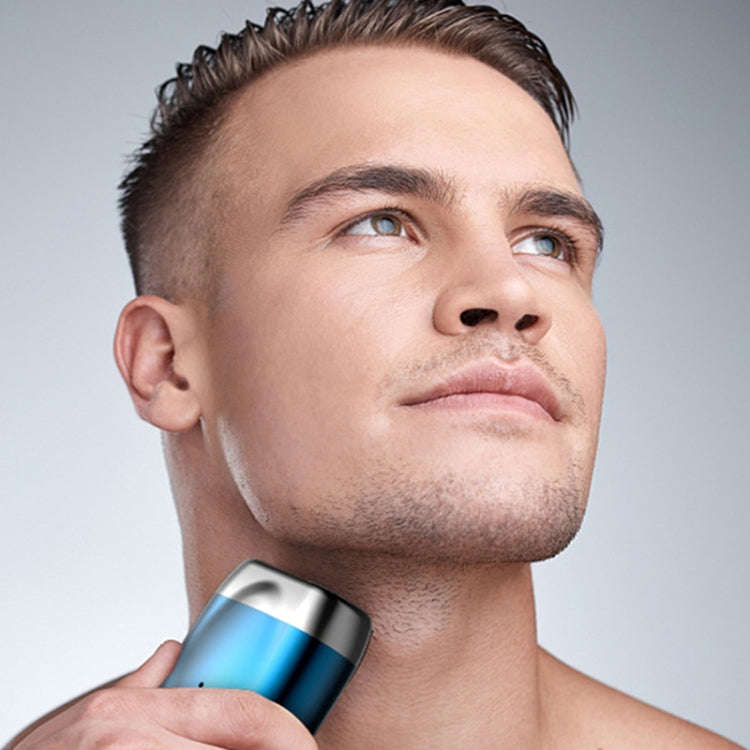 Double-head Mini Magnetic Shaver Portable Men Electric Shaver(Silver Black)